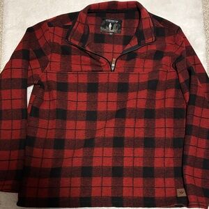 Red and Black Plaid Men's Sweater